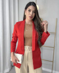 Look Blazer Vermelho Feminino