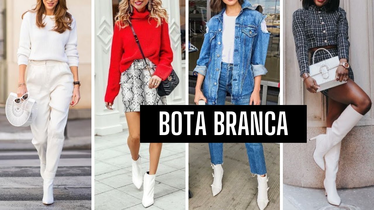 Look Bota Branca Feminino