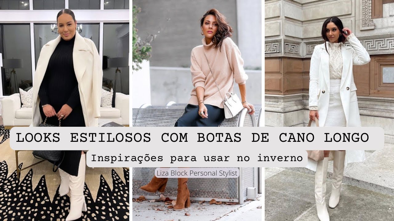 Look Bota Branca Feminino