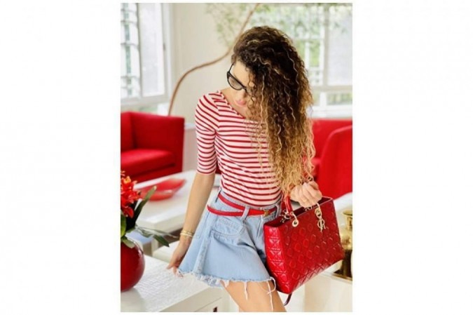 Look Bolsa Vermelha Feminino