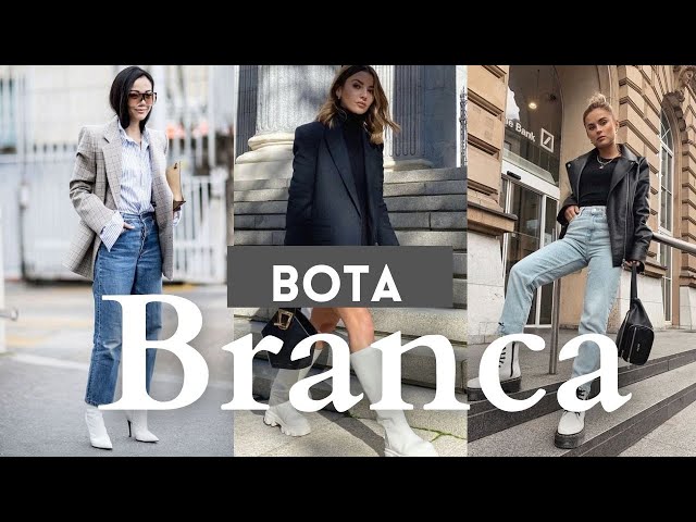 Look Bota Branca Feminino