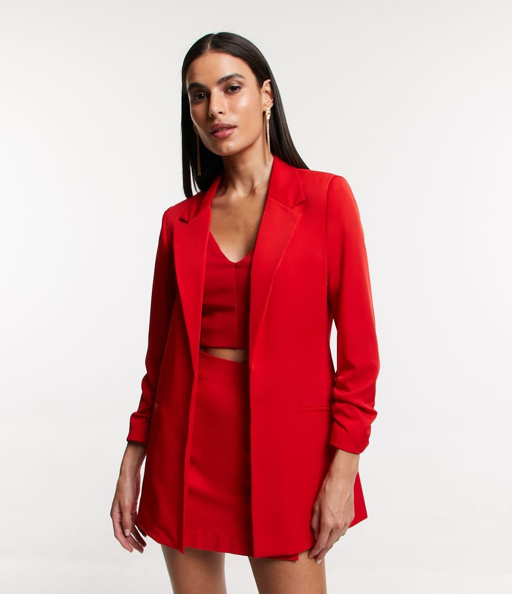 Look Blazer Vermelho Feminino