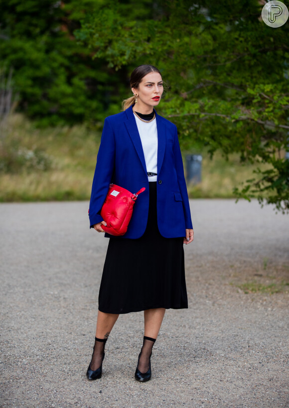 Look Blazer Azul Feminino