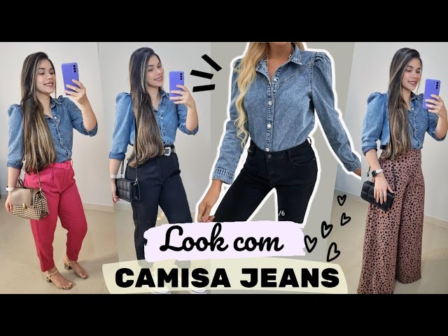 Look Camiseta Jeans Feminino