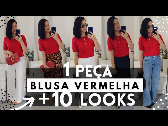 Look Camisa Vermelha Feminino