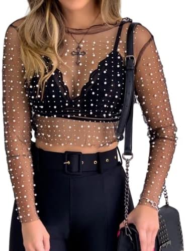 Look Blusa Transparente Feminino