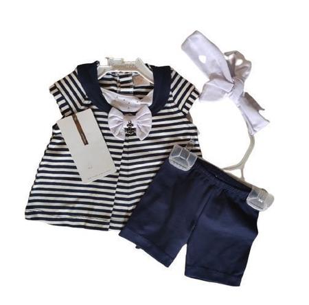 Look Azul E Branco Feminino