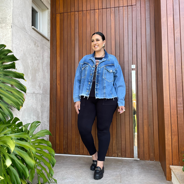 Look Camisa Jeans Feminino