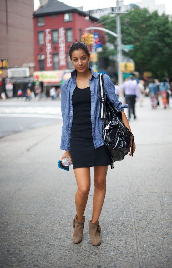 Look Camisa Jeans E Legging Feminino