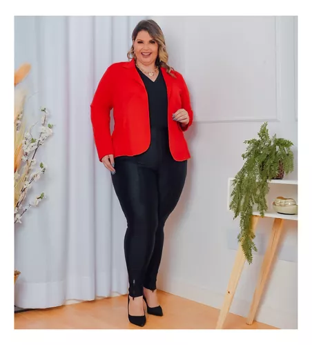 Look Blazer Vermelho Feminino