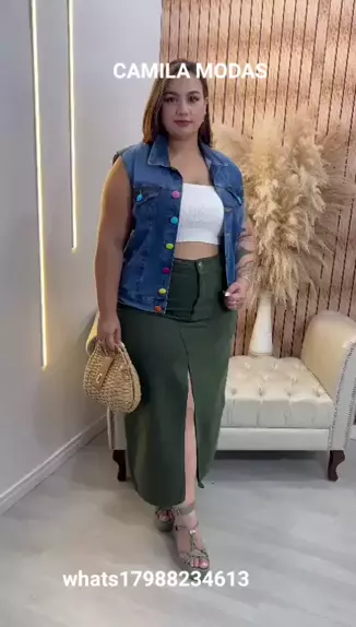 Look Camila Coelho Saia Midi Feminino