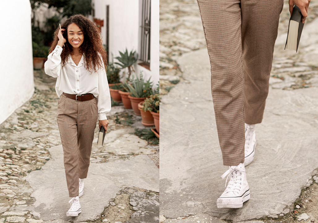 Look Azul E Branco Feminino