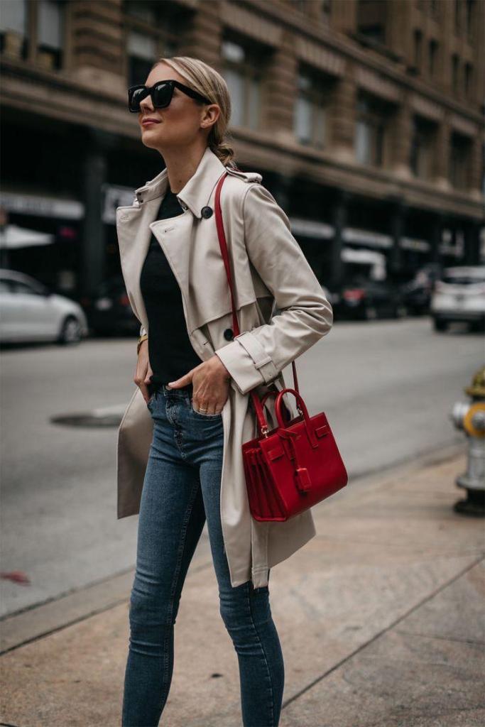 Look Bolsa Vermelha Feminino