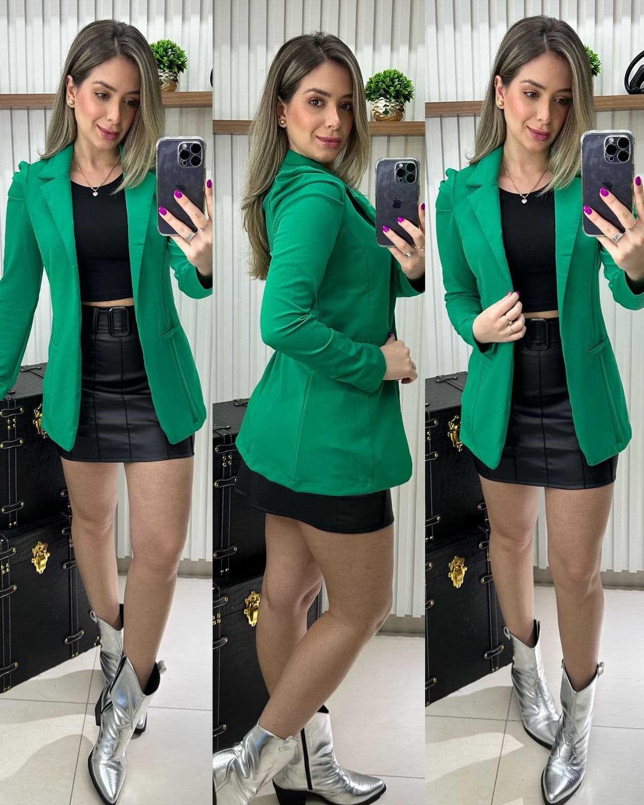 Look Blazer Verde Feminino