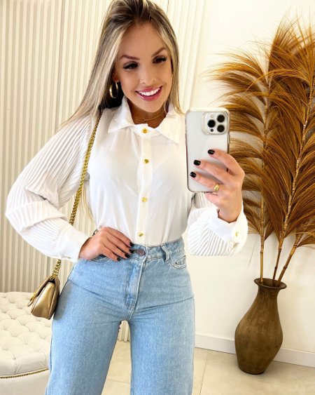 Look Camisa Jeans Feminino