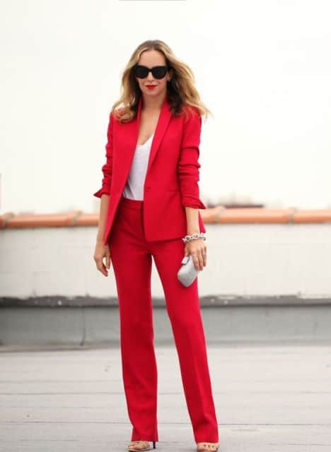 Look Blazer Vermelho Feminino