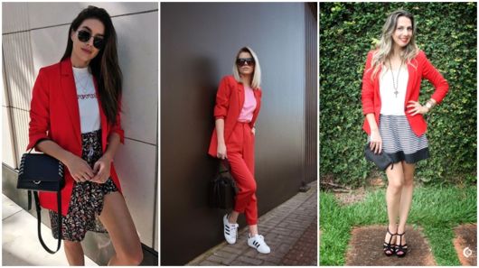 Look Blazer Vermelho Feminino