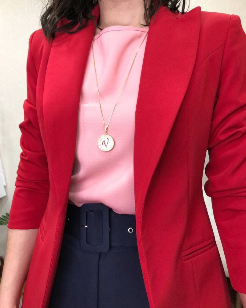 Look Blazer Vermelho Feminino