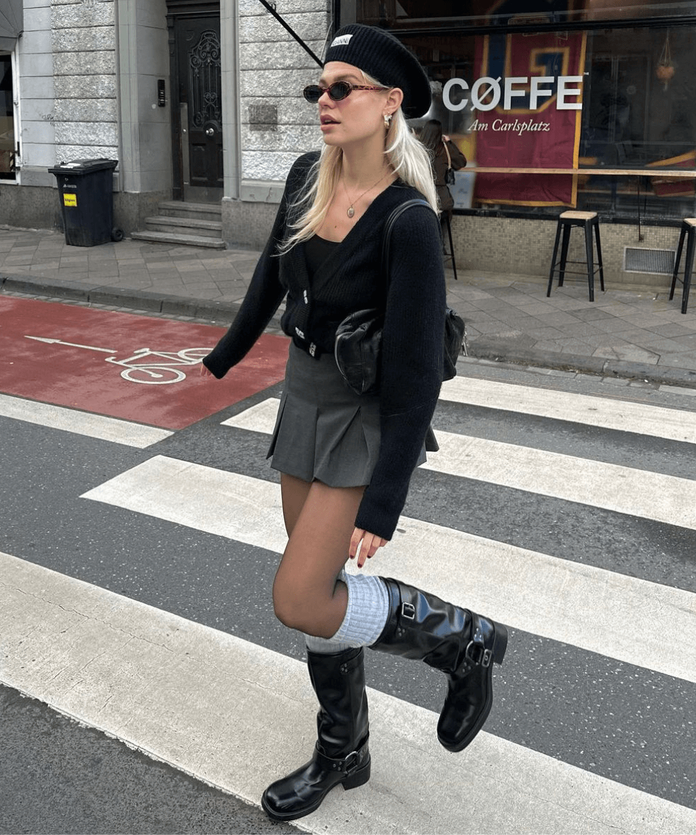 Look Bota Cinza Feminino