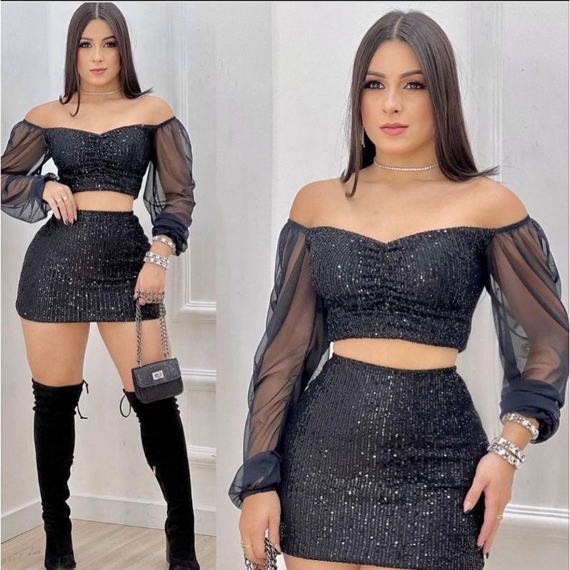 Look Balada Saia Bandage Feminino