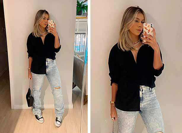 Look Calça Jeans E Camiseta Feminino