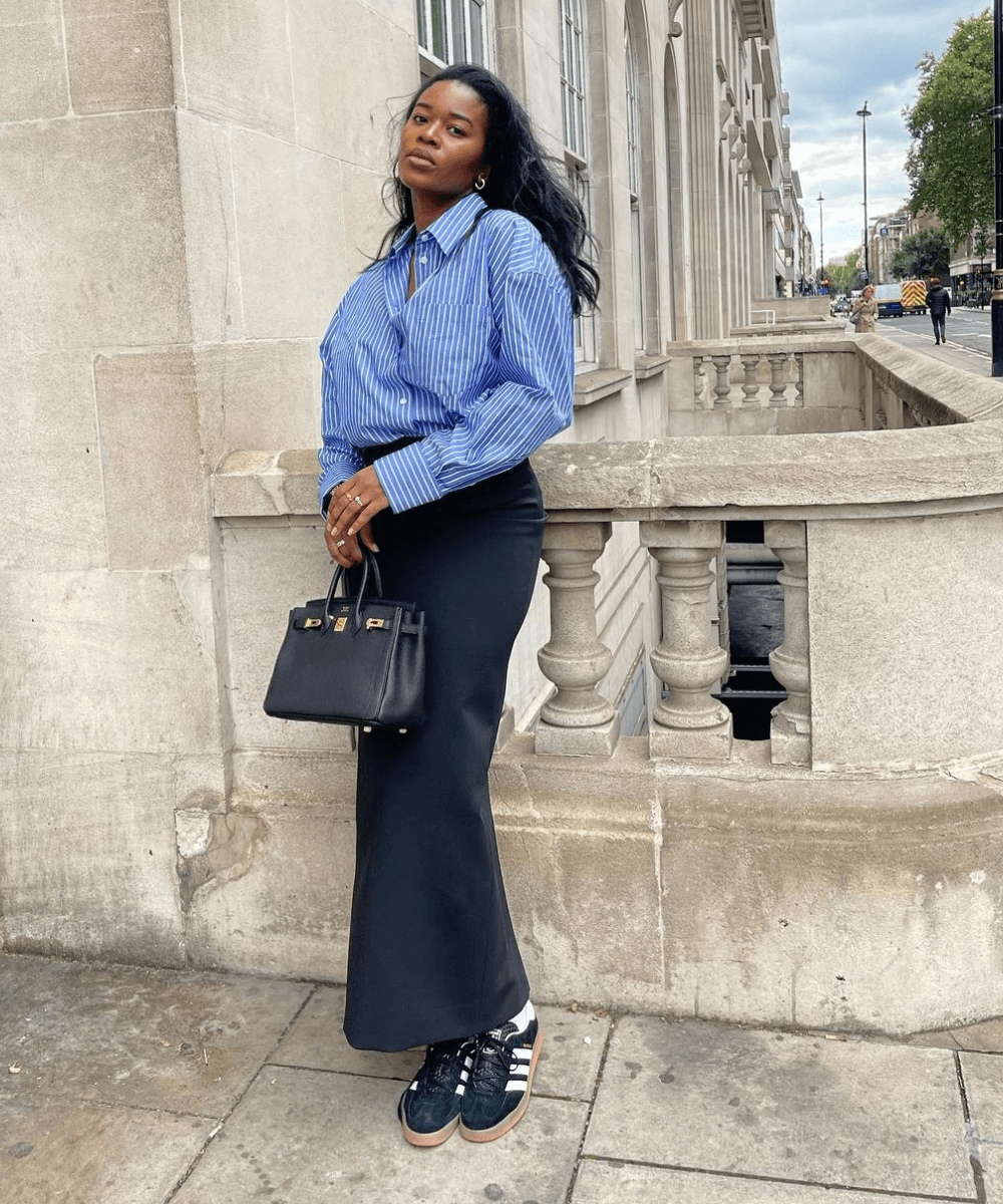 Look Azul E Branco Feminino