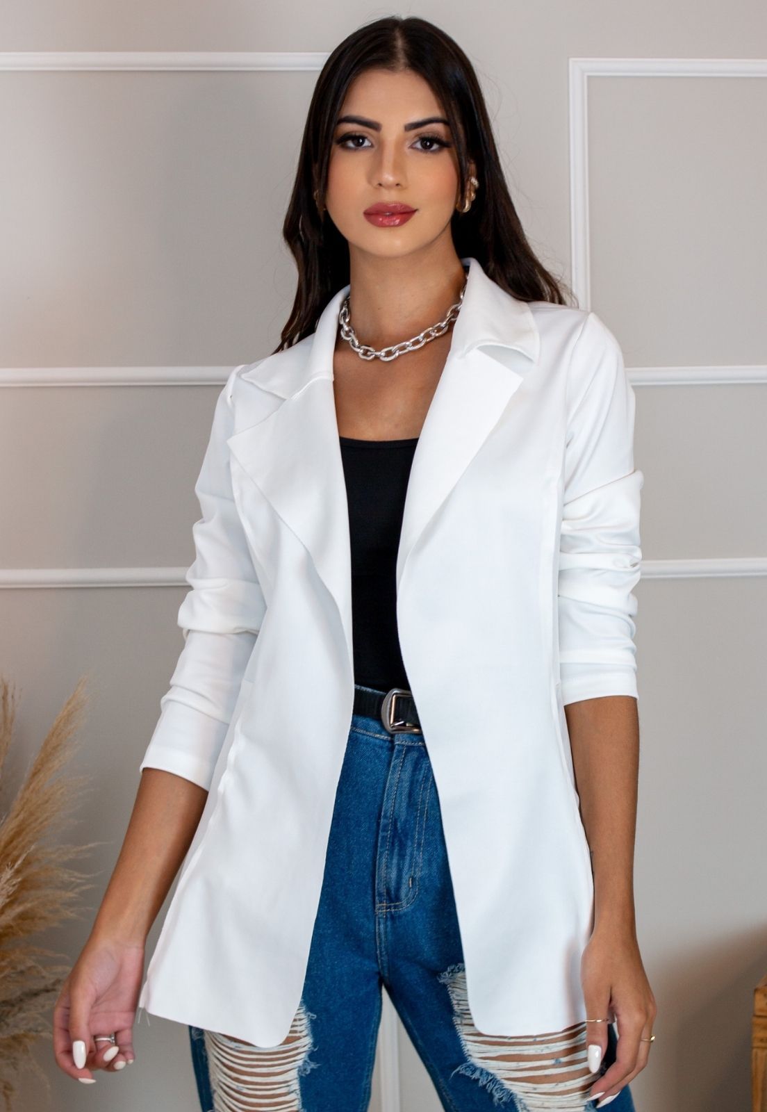 Look Blazer Branco Feminino