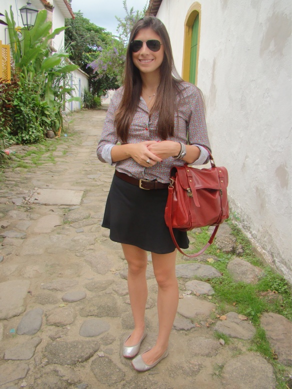 Look Bolsa Vermelha Feminino