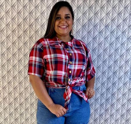 Look Camisa Xadrez Feminino