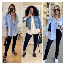 Look Camisa Jeans E Legging Feminino