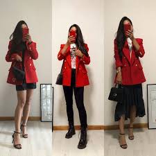 Look Blazer Vermelho Feminino