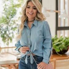 Look Camisa Jeans Feminino