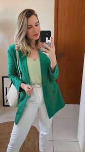 Look Blazer Verde Feminino