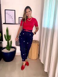 Look Camisa Vermelha Feminino