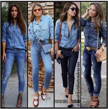 Look Camisa Jeans E Legging Feminino