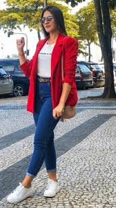 Look Blazer Vermelho Feminino