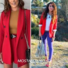 Look Blazer Vermelho Feminino