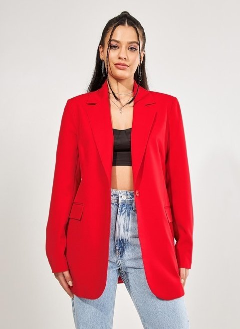 Look Blazer Vermelho Feminino