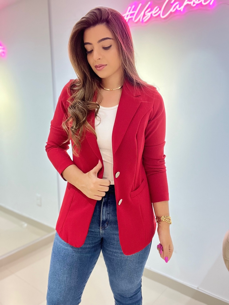 Look Blazer Vermelho Feminino