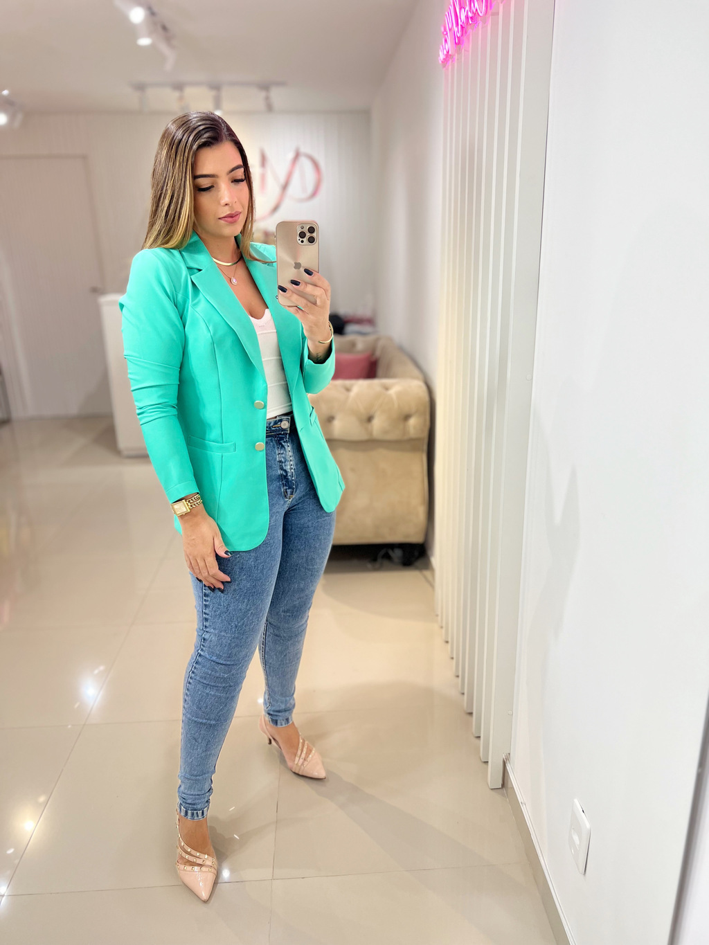 Look Blazer Verde Feminino