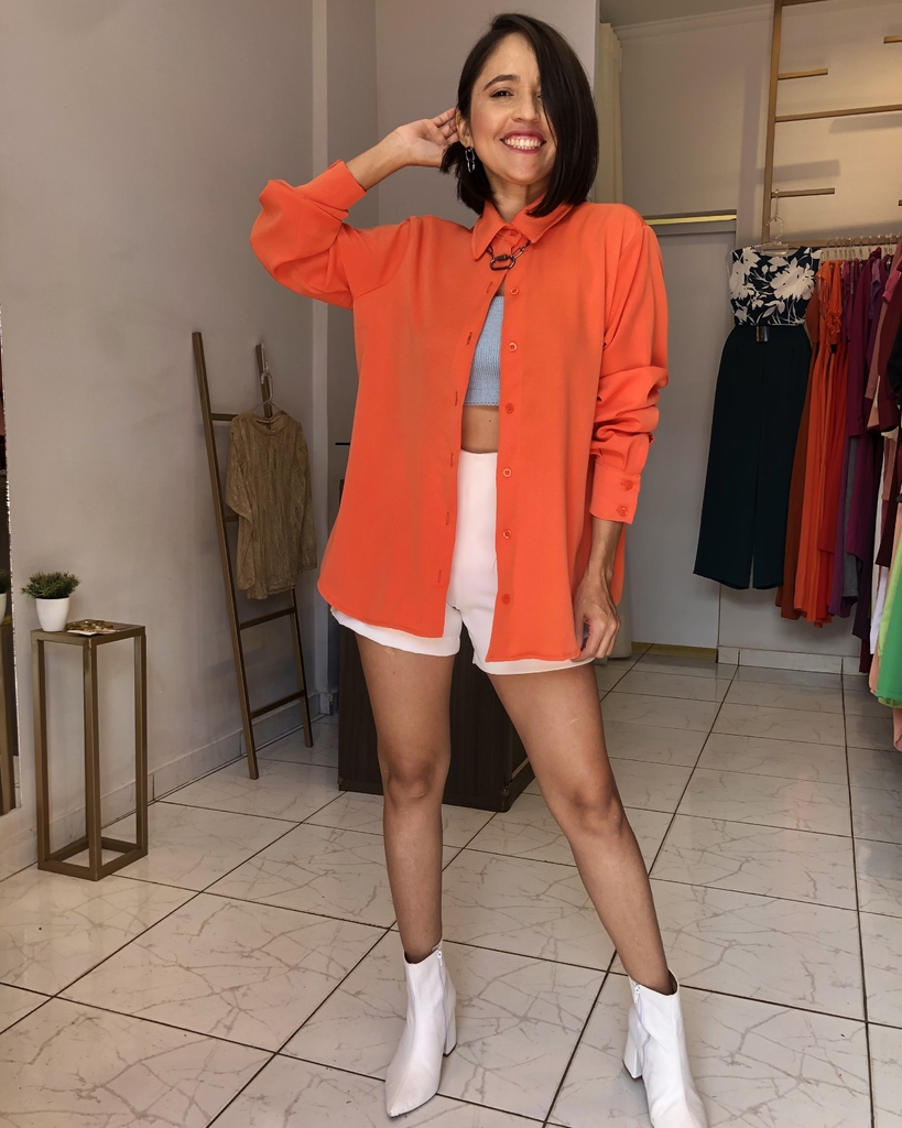 Look Blusa Laranja Feminino