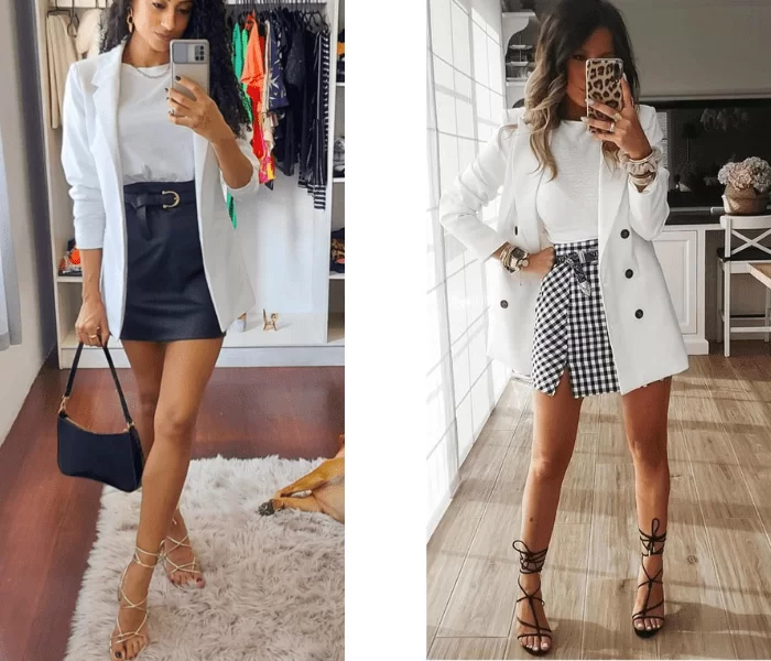 Look Blazer Branco Feminino