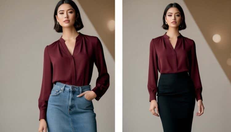 Look Blusa Vinho