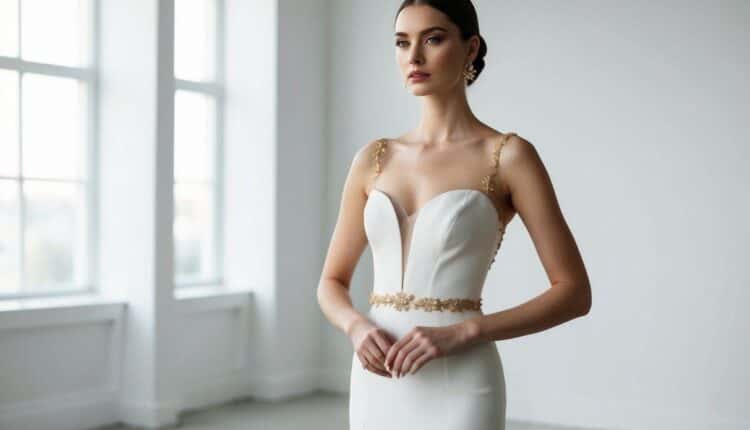 Look Branco E Dourado