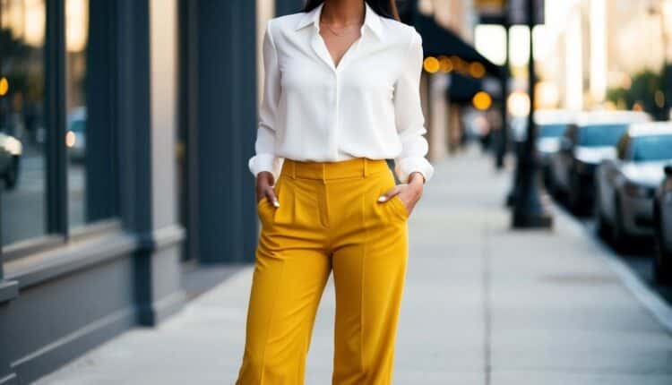 Look Calça Mostarda