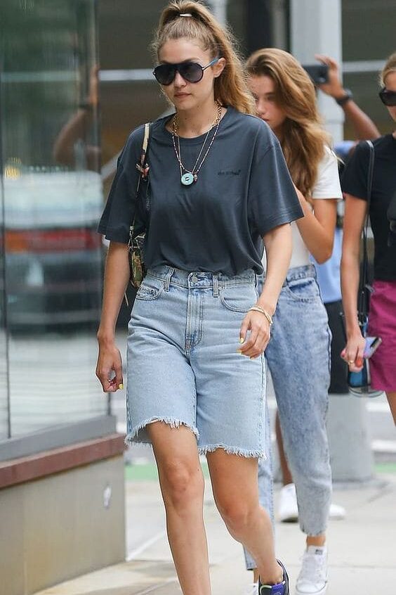 Look Camisa Jeans E Short Feminino