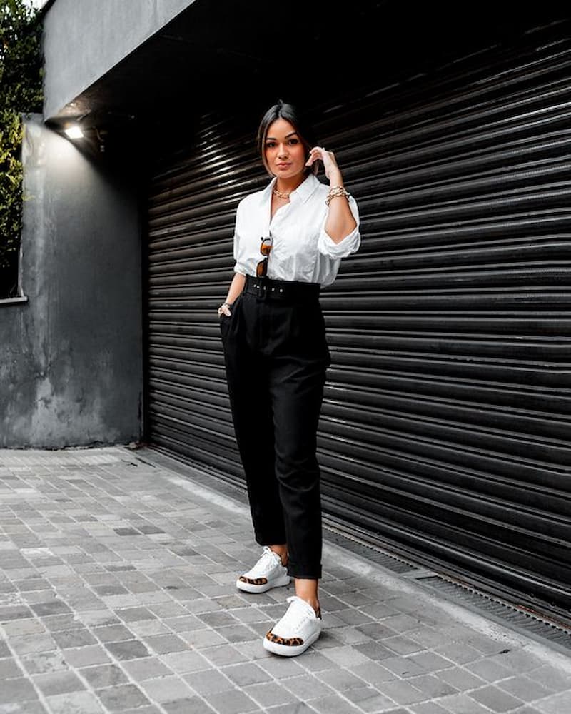 Look Branco E Preto Feminino