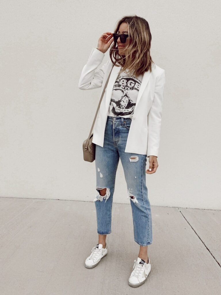 Look Blazer Branco Feminino