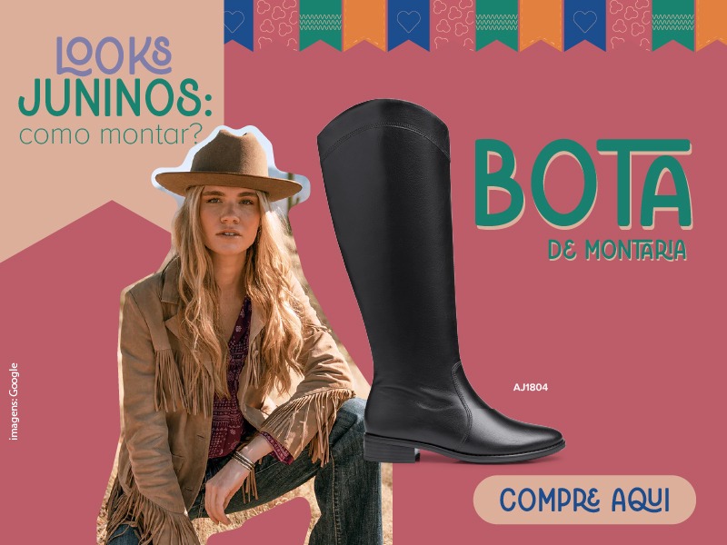 Look Bota Franja Feminino