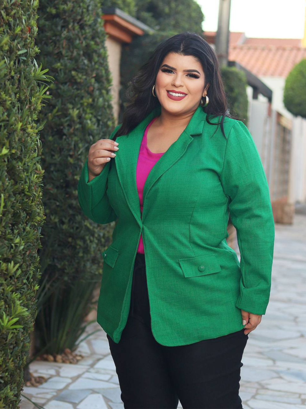 Look Blazer Verde Feminino